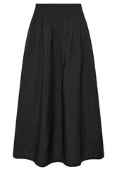PixieGirl Petite Women's Black Shirred Waist Midi Skirt | PixieGirl 5