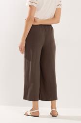 LTS Tall Women's Chocolate Brown Linen Cropped Trousers | Long Tall Sally 4