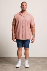 BadRhino Big & Tall Coral Pink Textured Stripe Shirt | BadRhino 2
