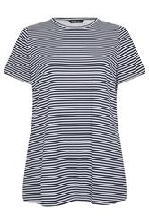 YOURS Curve Navy Blue Stripe Swing Top