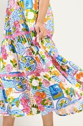 YOURS Plus Size White & Blue 'Mediterranean' Print Tiered Maxi Dress| Yours Clothing 4