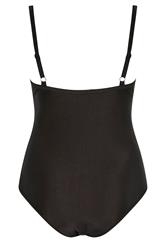 YOURS Plus Size Chocolate Brown Crossover Super Sculpt Swimsuit | Yours Clothing 2