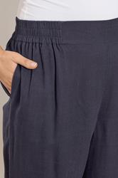 YOURS Plus Size Navy Blue Linen Cropped Wide Leg Trousers | Yours Clothing 4