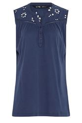 LTS Tall Gilet bleu marine brodé