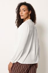 M&Co White Crochet Long Sleeve Blouse | M&Co 2