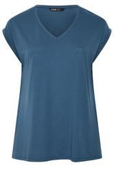 YOURS Plus Size Denim Blue Basic T-Shirt | Yours Clothing 3