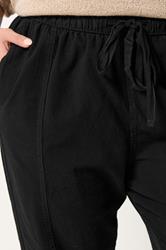YOURS Plus Size Black  Cool Cotton Barrel Leg Trousers | Yours Clothing 4