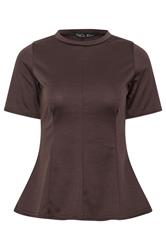 M&Co Petite Chocolate Brown Fitted Waist T Shirt | M&Co 5