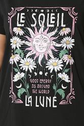 YOURS Plus Size Black 'Le Soleil' Graphic T-Shirt | Yours Clothing 5