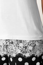 M&Co Ivory White Lace Hem T-Shirt | M&Co 4