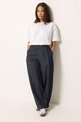 PixieGirl Petite Women's Dark Blue Seam Front Balloon Jeans | PixieGirl 3