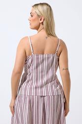 LIMITED COLLECTION Plus Size Red & White Stripe Strappy Waistcoat | Yours Clothing 2
