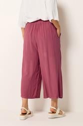 YOURS Plus Size Red Chambray Culottes | Yours Clothing 2