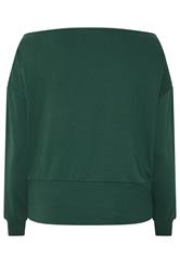 LIMITED COLLECTION Plus Size Forest Green Wide Neckline Sweatshirt | Yours Clothing 6