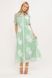 STAR Sage Green Embroidered Shirt Dress | StarByJM 1