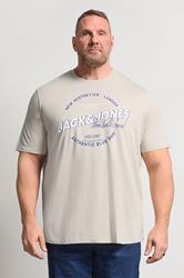 JACK & JONES Big & Tall Moonbeam White Graphic T-Shirt | BadRhino 3