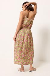 PixieGirl Petite Women's Pink Floral Midi Dress | PixieGirl 2