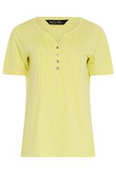 M&Co Lemon Yellow Cotton Short Sleeve Henley Top