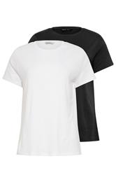 M&Co 2 PACK Black & White Short Sleeve Cotton T-Shirts