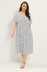 YOURS Plus Size White Floral Frill Sleeve Dress | Yours Clothing 3