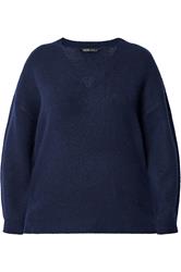 YOURS jersey azul marino de tacto suave con escote de pico