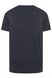 JACK & JONES Big & Tall Dark Navy Blue Slogan T-Shirt | BadRhino 4