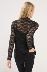 PixieGirl Petite Women's  Black Long Sleeve Lace Top | PixieGirl 2