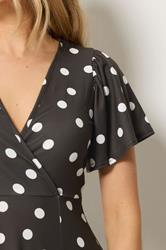 LTS Tall Women's Chocolate Brown Polka Dot Wrap Maxi Dress | Long Tall Sally  4