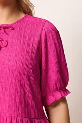 YOURS Plus Size Pink Bow Front Mini Dress | Yours Clothing  4