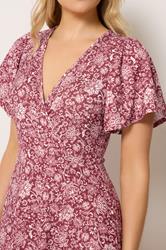 LTS Tall Women's Burgundy Red Paisley Wrap Maxi Dress | Long Tall Sally 4