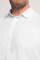 BadRhino Big & Tall White Long Sleeve Linen Blend Shirt | BadRhino 4