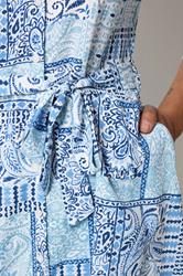 M&Co Blue Tile Printed Belted Tunic Shirt | M&Co 4