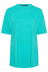 YOURS camiseta turquesa larga lateral