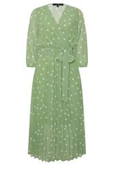 STAR Green Polka Dot Pleated Dress