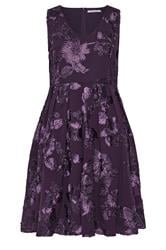 YOURS LONDON Curve Purple Flower Applique Mini Dress