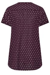 YOURS Curve Purple Notch Neck Dobby Blouse | Yours Clothing 6