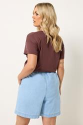 YOURS Plus Size Blue Denim Shorts | Yours Clothing 2