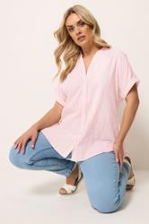 YOURS Plus Size Pink Dobby Textured Blouse | Yours Clothing 3