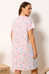 YOURS Plus Size Pink Shell Placket Nightdress | Yours Clothing 2