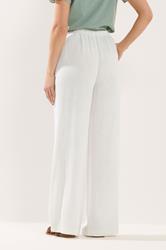 LTS Tall Women's White Wide Leg Linen Trousers | Long Tall Sally 2