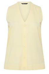 YOURS Curve Yellow Knitted Waistcoat
