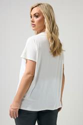 YOURS LONDON Plus Size White Pleated Shoulder Top | Yours Clothing 2