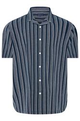 BadRhino Big & Tall Navy Blue & White Stripe Shirt | BadRhino 7
