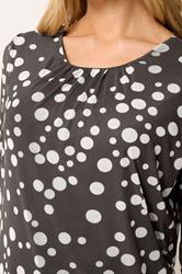 M&Co Brown Polka Dot Print Crew Neck Mesh Top | M&Co 4