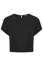 PixieGirl Petite Women's Black Cotton Lace Up Cheesecloth Top | PixieGirl 6