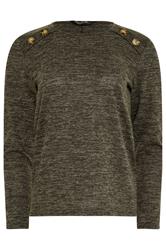 M&Co Brown Button Detail Long Sleeve Tunic Top | M&Co 5