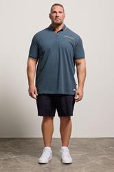 D555 Big & Tall Teal Blue Jacquard Polo Shirt | BadRhino 1