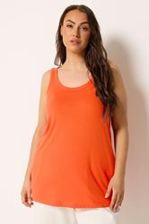 YOURS Plus Size Orange Core Vest Top | Yours Clothing 3