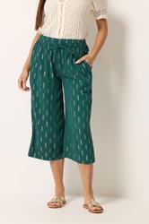M&Co Petite Teal Green Foil Detail Cropped Trousers | M&Co 1