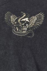 BadRhino Big & Tall Grey Extra Long Snake & Skull Graphic Acid Wash T-Shirt | BadRhino 8